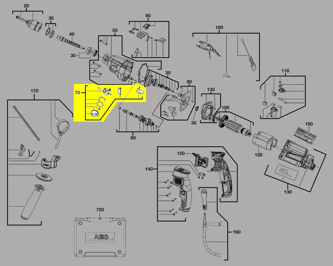 manette sélection vitesse réf. 200170007 AEG
